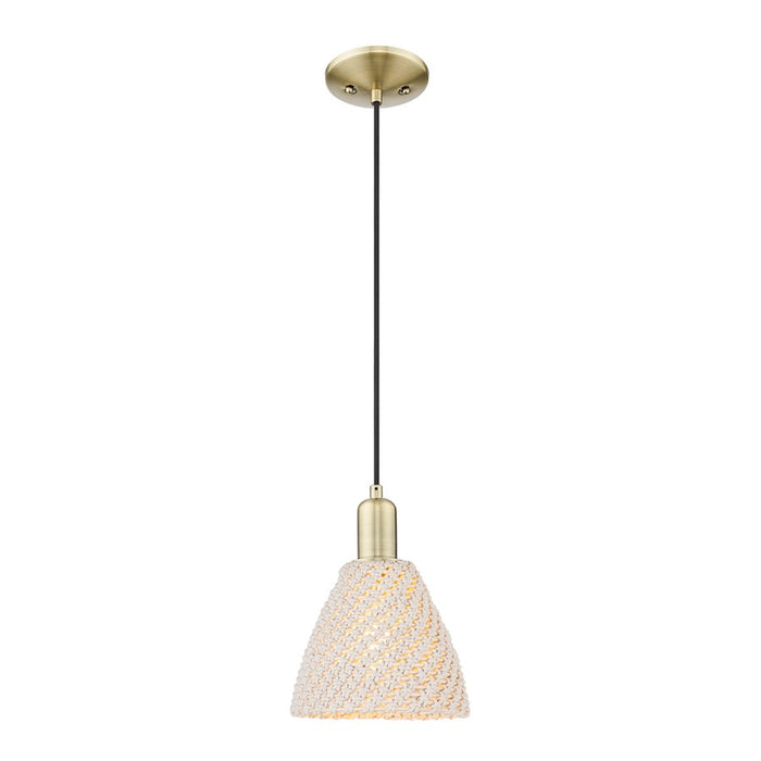 Innovations NB Dome 1Lt 8" Cord Mini Pendant, AB/NF - 716-1P-AB-NBD-75-NAT