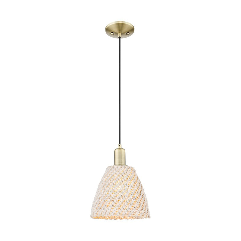 Innovations NB Dome 1Lt 9" Cord Mini Pendant, AB/NF - 716-1P-AB-NBD-9-NAT