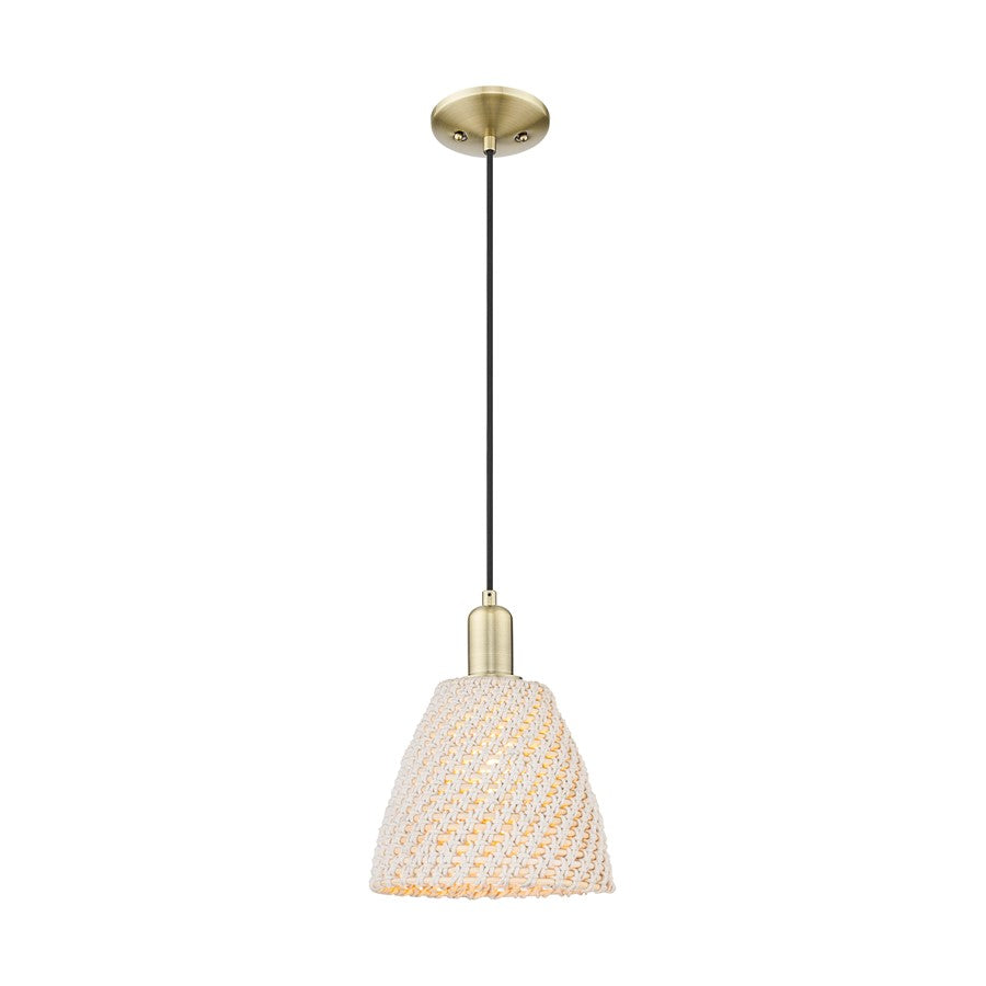 Innovations NB Dome 1Lt 9" Cord Mini Pendant, AB/NF - 716-1P-AB-NBD-9-NAT