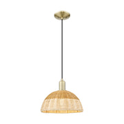 Innovations NB Dome Cord Mini Pendant, 12" Shade, AB/NT - 716-1P-AB-NBD2-12-NAT