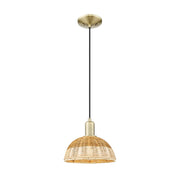 Innovations NB Dome 1Lt 9" Cord Mini Pendant, AB/Nat - 716-1P-AB-NBD2-9-NAT