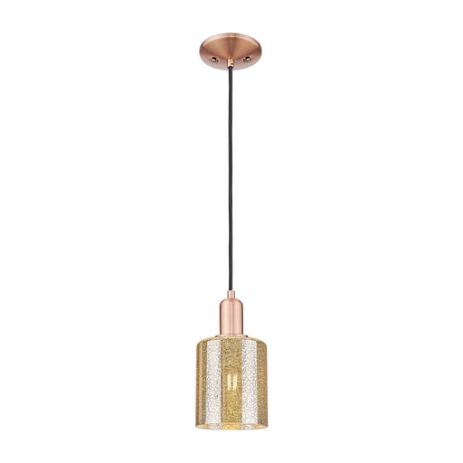 Innovations Cobbleskill 5in 1-Light Mini Pendant | Industrial Antique Copper and Mercury Glass | Kitchen Island & Dining Room | 5 x | Model 716-1P-AC-G116