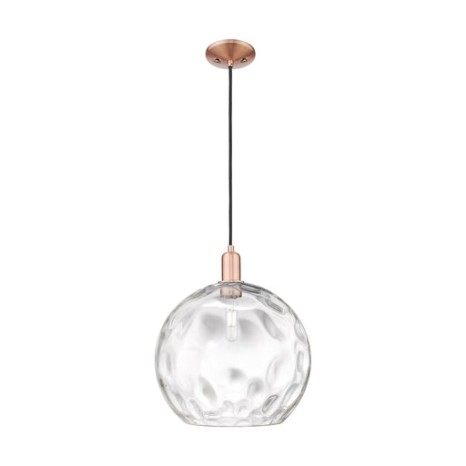 Innovations Athens Water Glass 13in 1-Light Mini Pendant | Industrial Antique Copper and Clear Glass | Kitchen Island | 13 x 13 | Model 716-1P-AC-G1215-14