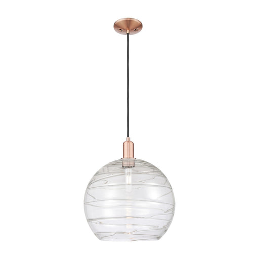 Innovations Athens 14in 1-Light Mini Pendant | Industrial Antique Copper Steel and Seedy Glass | Kitchen Island & Dining Room | Model 716-1P-AC-G124-14
