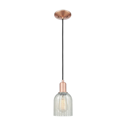 Innovations Caledonia 5in 1-Light Mini Pendant | Industrial Antique Copper and Mouchette Glass | Kitchen Island & Dining Room | 5 | Model 716-1P-AC-G2511