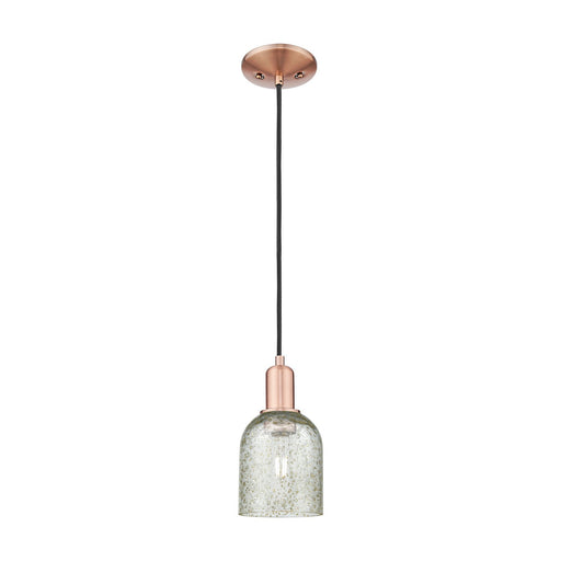 Innovations Caledonia 5in 1-Light Mini Pendant | Industrial Antique Copper Steel and Mica Glass | Kitchen Island & Dining Room | 5 | Model 716-1P-AC-G259