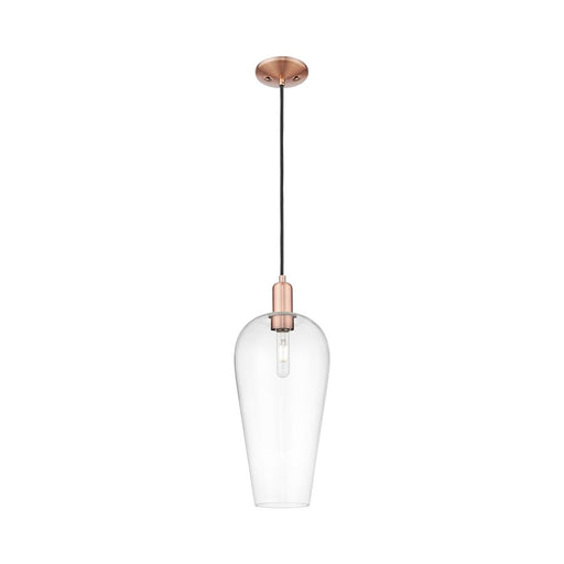 Innovations Chelsea 1Lt 8" Cord Mini Pendant, Copper/Clear - 716-1P-AC-G456-8CL