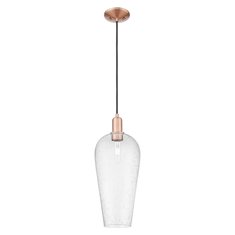 Innovations Chelsea 1Lt 8" Cord Mini Pendant, Copper/Seedy - 716-1P-AC-G456-8SDY