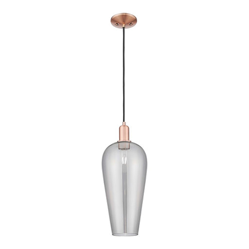 Innovations Chelsea 1Lt 8" Cord Mini Pendant, Copper/Smoke - 716-1P-AC-G456-8SM