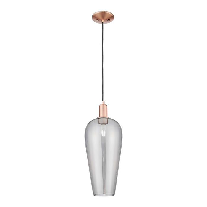 Innovations Chelsea 1Lt 8" Cord Mini Pendant, Copper/Smoke - 716-1P-AC-G456-8SM