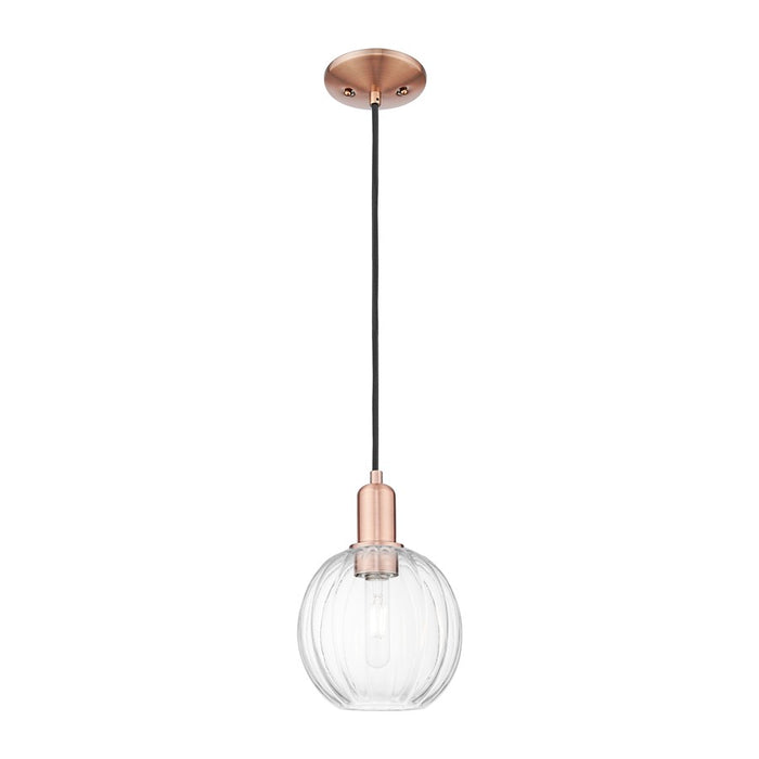 Innovations Preston 1Lt 7" Globe Cord Mini Pendant, CP/CL - 716-1P-AC-G458-7CL