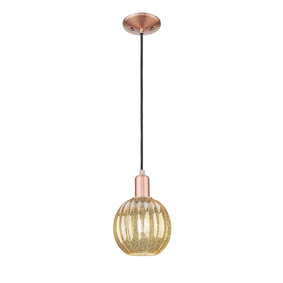 Innovations Preston 1Lt 7" Globe Cord Mini Pendant, CP/MC - 716-1P-AC-G458-7ME