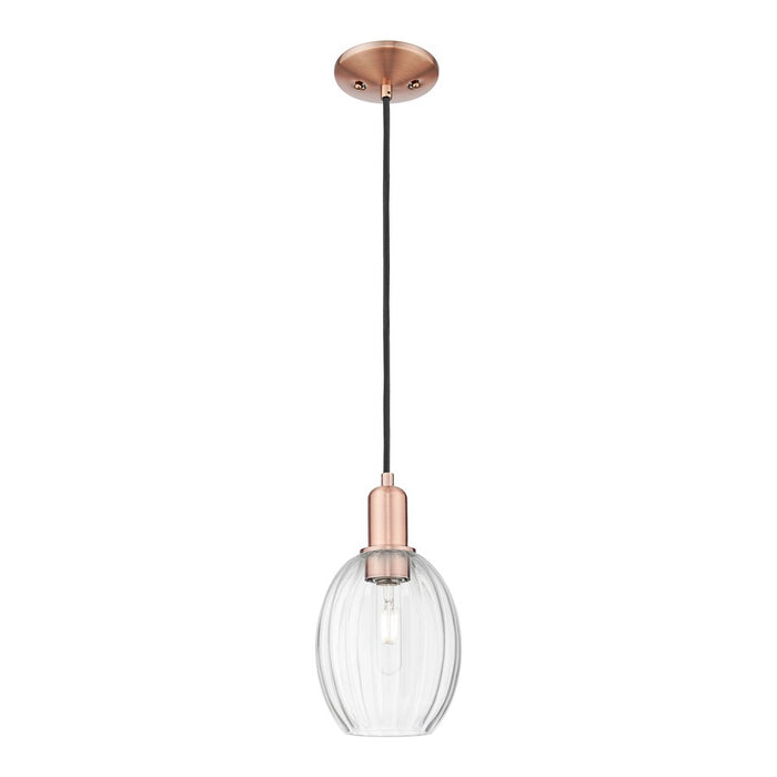 Innovations Preston 1Lt 6" Bell Cord Mini Pendant, CP/Clear - 716-1P-AC-G459-6CL