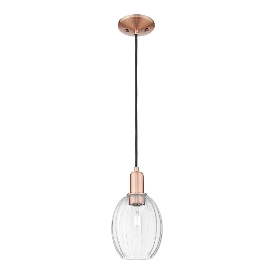 Innovations Preston 1Lt 6" Bell Cord Mini Pendant, CP/Clear - 716-1P-AC-G459-6CL