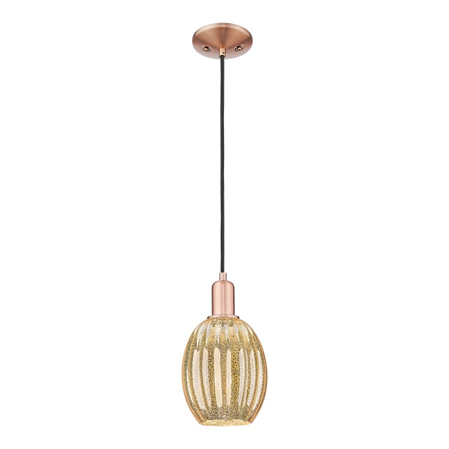 Innovations Preston 1Lt 6" Bell Cord Mini Pendant, CP/MC - 716-1P-AC-G459-6ME