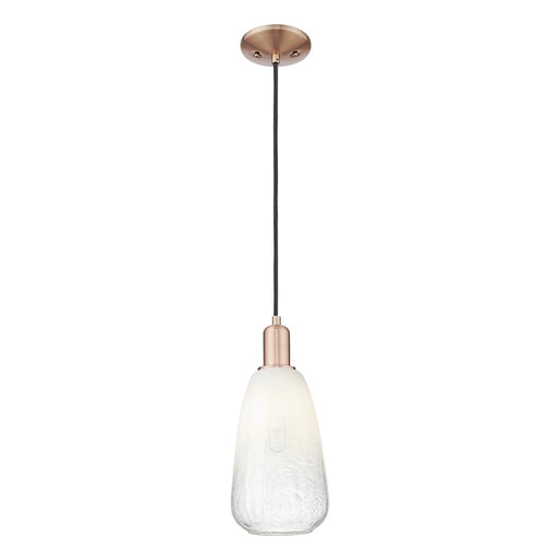 Innovations Brookhaven Almond 6in 1-Light Mini Pendant | Industrial Antique Copper Steel and Opal Glass | Kitchen Island & | Model 716-1P-AC-G480-6OP