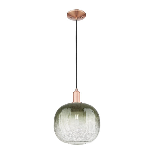 Innovations Brookhaven Sphere 10.5in 1-Light Mini Pendant | Industrial Antique Copper and Slate Glass | Kitchen Island | 10.5 | Model 716-1P-AC-G481-10SL
