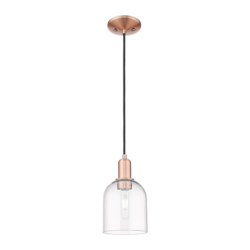 Innovations Bella 6in 1-Light Mini Pendant | Industrial Antique Copper Steel and Clear Glass | Kitchen Island & Dining Room | Model 716-1P-AC-G558-6CL