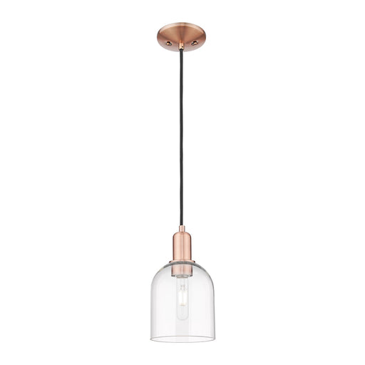 Innovations Bella 6in 1-Light Mini Pendant | Industrial Antique Copper Steel and Clear Glass | Kitchen Island & Dining Room | Model 716-1P-AC-G558-6CL