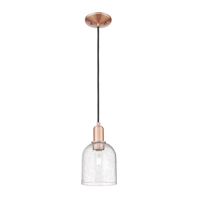 Innovations Bella 6in 1-Light Mini Pendant | Industrial Antique Copper and Seedy Glass | Kitchen Island | 5.5 x 10.32 in | Model 716-1P-AC-G558-6SDY