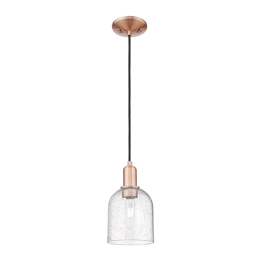 Innovations Bella 6in 1-Light Mini Pendant | Industrial Antique Copper and Seedy Glass | Kitchen Island | 5.5 x 10.32 in | Model 716-1P-AC-G558-6SDY