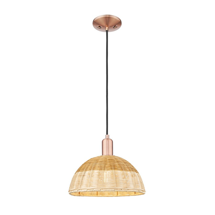Innovations NB Dome 1Lt Cord Mini Pendant/12" CP/NF - 716-1P-AC-NBD2-12-NAT