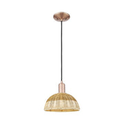 Innovations NB Dome 1Lt 9" Cord Mini Pendant, Copper/Nat - 716-1P-AC-NBD2-9-NAT