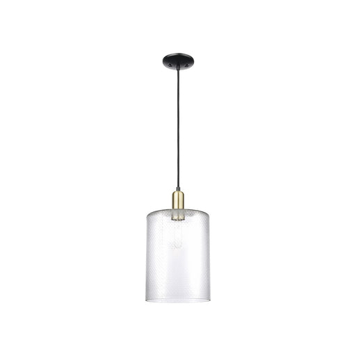 Innovations Cobbleskill 9in 1-Light Mini Pendant | Industrial Black Antique Brass Steel and Clear Glass | Kitchen Island & | Model 716-1P-BAB-G112-L