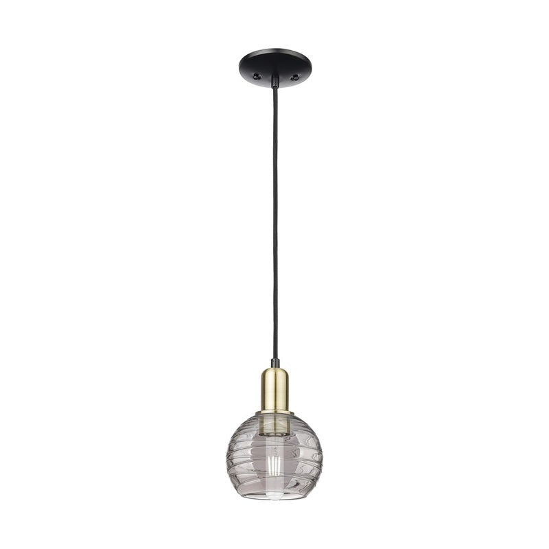 Innovations Athens DS 1Lt 6" Cord Mini Pendant, BKS/SDS - 716-1P-BAB-G1213-6SM
