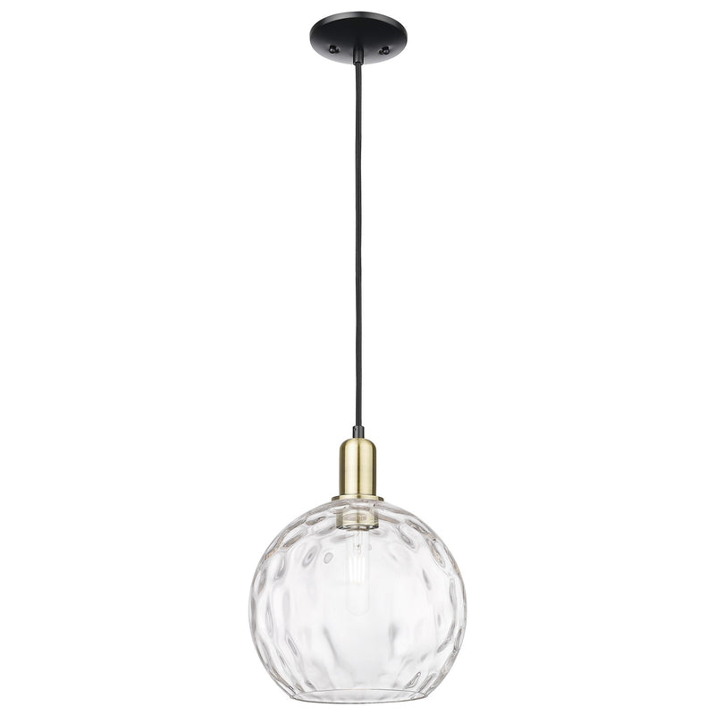 Innovations Athens 10in 1-Light Mini Pendant | Industrial Black Antique Brass and Clear Water Glass | Kitchen Island | 10 x 10 | Model 716-1P-BAB-G1215-10