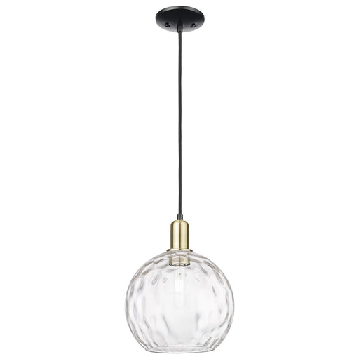 Innovations Athens 10in 1-Light Mini Pendant | Industrial Black Antique Brass and Clear Water Glass | Kitchen Island | 10 x 10 | Model 716-1P-BAB-G1215-10