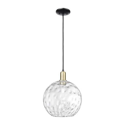 Innovations Athens 12in 1-Light Mini Pendant | Industrial Black Antique Brass and Clear Water Glass | Kitchen Island & Dining | Model 716-1P-BAB-G1215-12