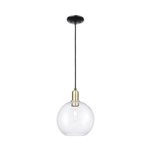 Innovations Athens 10in 1-Light Mini Pendant | Industrial Black Antique Brass and Clear Glass | Kitchen Island & Dining Room | Model 716-1P-BAB-G122-10
