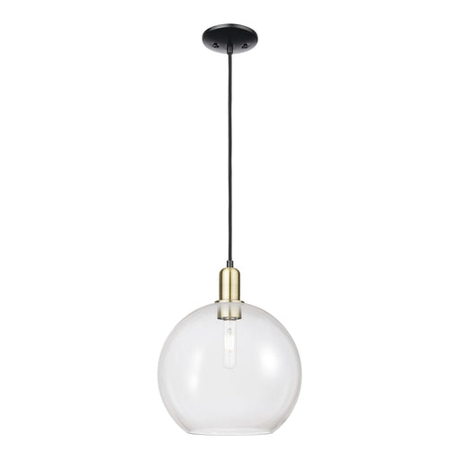 Innovations Athens 12in 1-Light Mini Pendant | Industrial Black Antique Brass and Clear Glass | Kitchen Island & Dining Room | Model 716-1P-BAB-G122-12