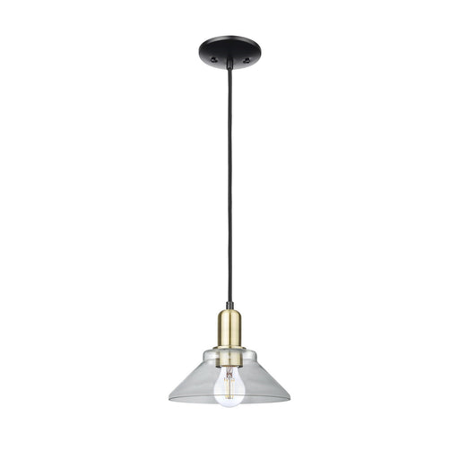 Innovations Orwell 8.38in 1-Light Mini Pendant | Industrial Black Antique Brass and Clear Glass | Kitchen Island & Dining Room | Model 716-1P-BAB-G132