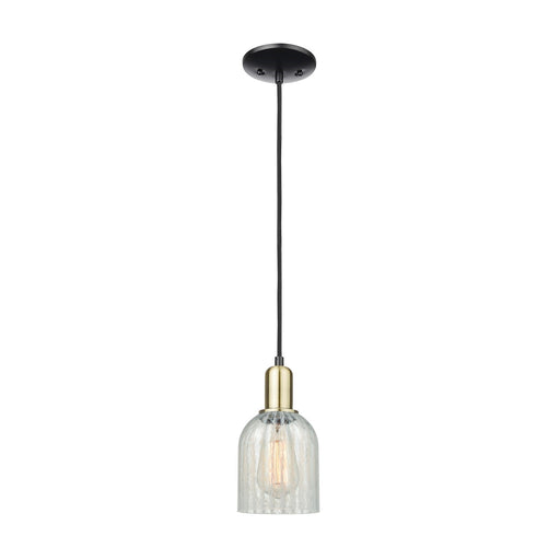 Innovations Caledonia 5in 1-Light Mini Pendant | Industrial Black Antique Brass and Mouchette Glass | Kitchen Island & Dining | Model 716-1P-BAB-G2511