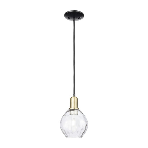 Innovations Waverly 6in 1-Light Mini Pendant | Industrial Black Antique Brass and Clear Glass | Kitchen Island & Dining Room | 6 x | Model 716-1P-BAB-G362