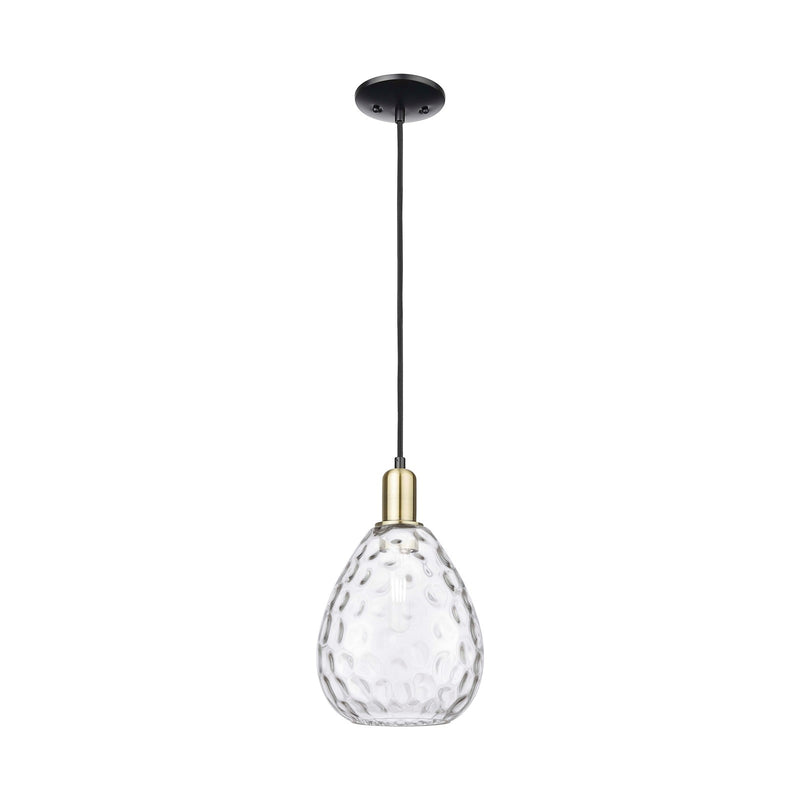 Innovations Waverly 8in 1-Light Mini Pendant | Industrial Black Antique Brass and Clear Glass | Kitchen Island & Dining Room | 8 x | Model 716-1P-BAB-G372