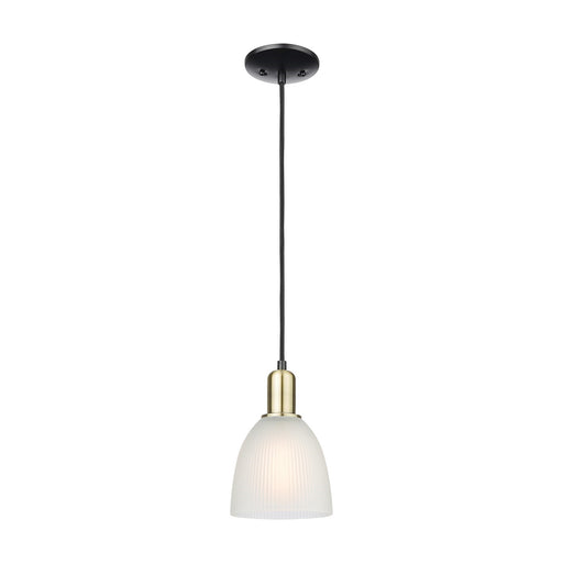 Innovations Castile 6in 1-Light Mini Pendant | Industrial Black Antique Brass and White Glass | Kitchen Island & Dining Room | 6 x | Model 716-1P-BAB-G381