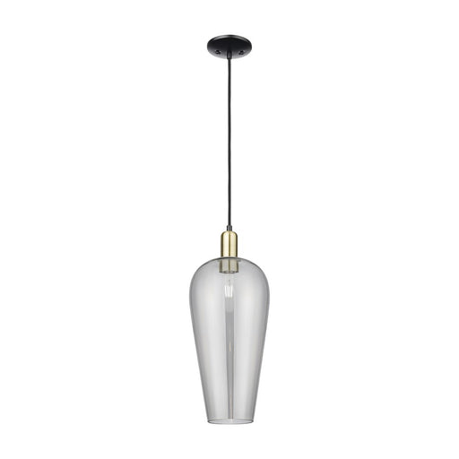 Innovations Chelsea 1Lt 8" Cord Mini Pendant, BKBS/Smoke - 716-1P-BAB-G456-8SM