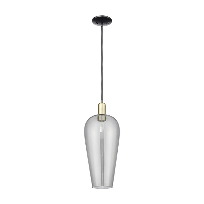 Innovations Chelsea 1Lt 8" Cord Mini Pendant, BKBS/Smoke - 716-1P-BAB-G456-8SM