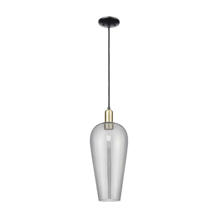 Innovations Chelsea 1Lt 8" Cord Mini Pendant, BKBS/Smoke - 716-1P-BAB-G456-8SM