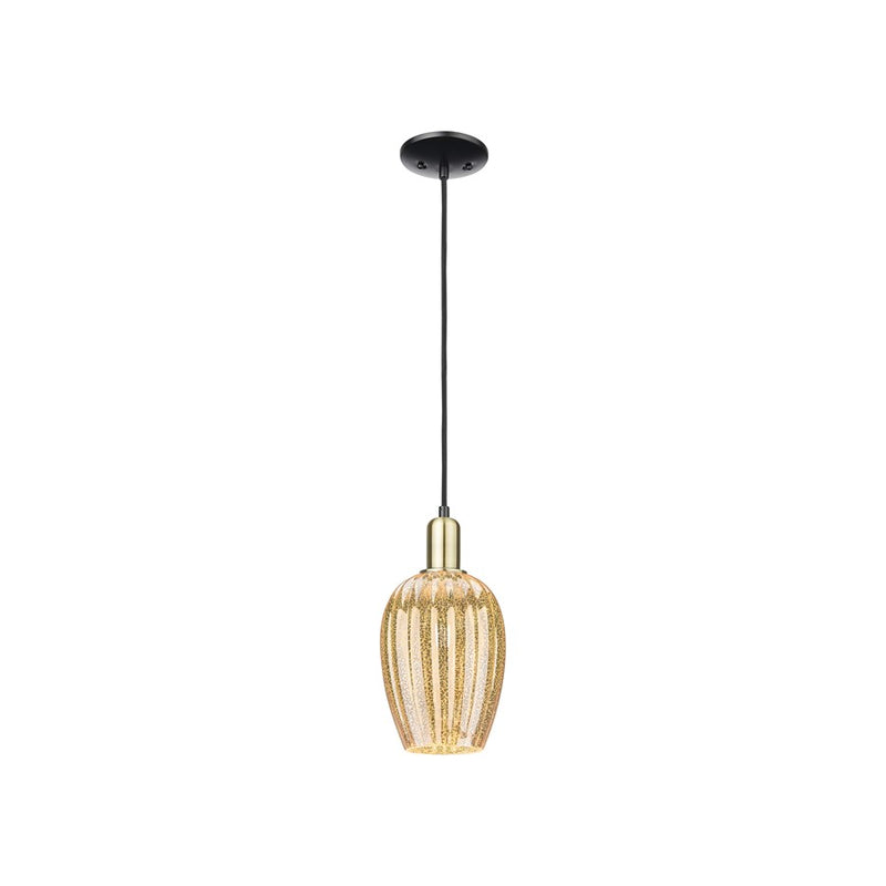 Innovations Preston 1Lt 6" Flute Cord Mini Pendant, BKS/MC - 716-1P-BAB-G457-6ME