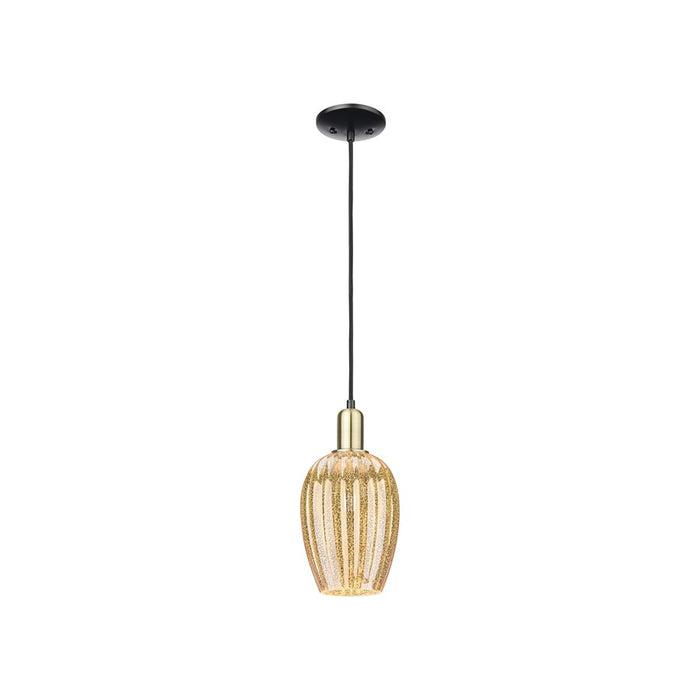 Innovations Preston 1Lt 6" Flute Cord Mini Pendant, BKS/MC - 716-1P-BAB-G457-6ME