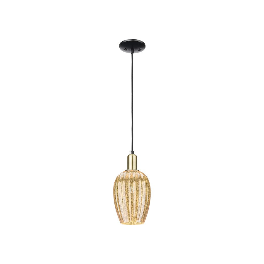 Innovations Preston 1Lt 6" Flute Cord Mini Pendant, BKS/MC - 716-1P-BAB-G457-6ME