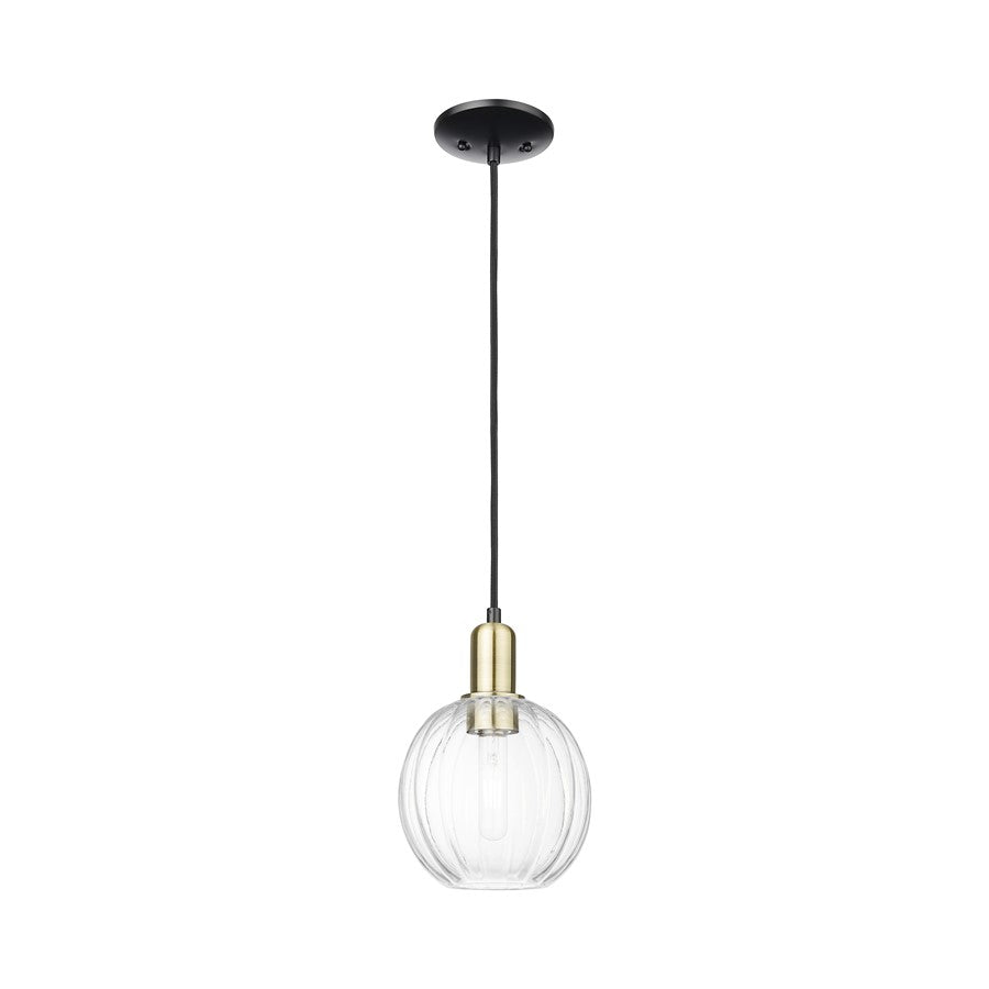 Innovations Preston 1Lt 7" Globe Cord Mini Pendant, BKS/CL - 716-1P-BAB-G458-7CL