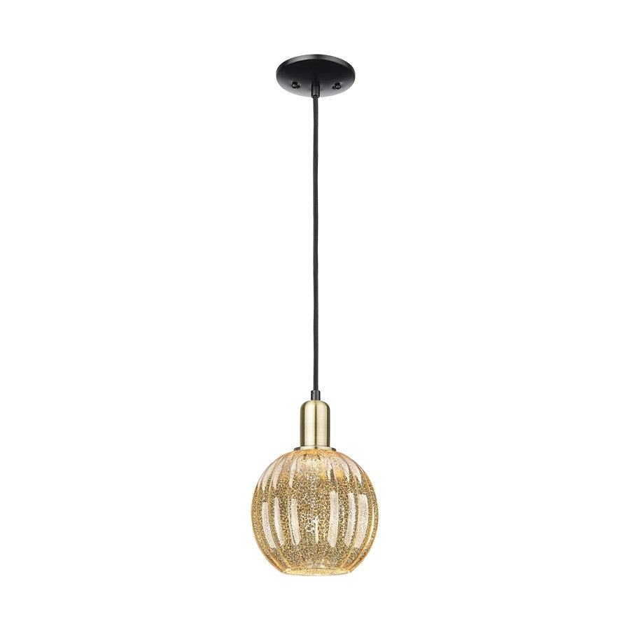 Innovations Preston 1Lt 7" Globe Cord Mini Pendant, BKS/MC - 716-1P-BAB-G458-7ME