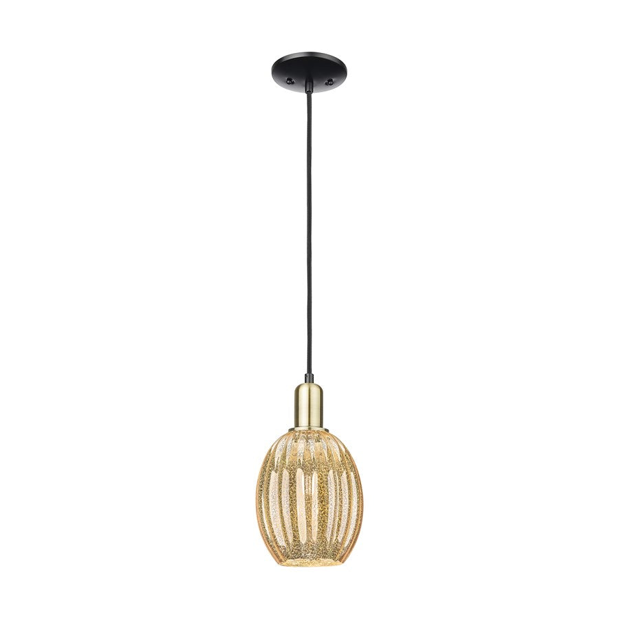 Innovations Preston 1Lt 6" Bell Cord Mini Pendant, BKBS/MC - 716-1P-BAB-G459-6ME