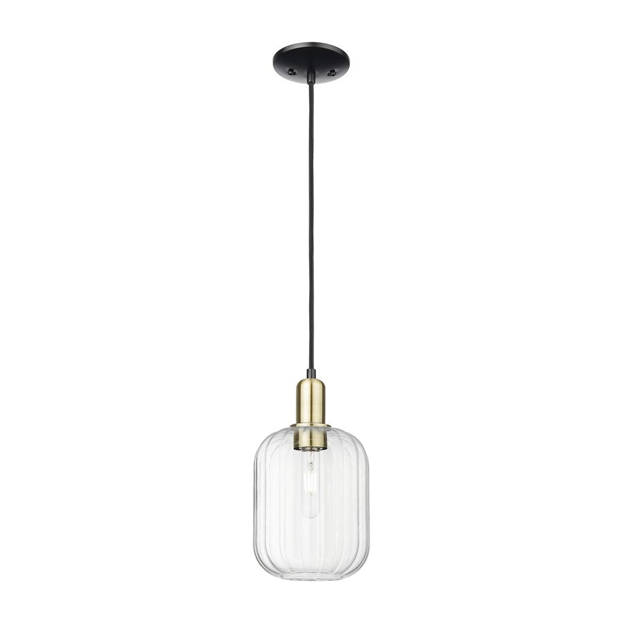 Innovations Preston 7" Jar Cord Mini Pendant, BKS/CL Jar - 716-1P-BAB-G460-7CL