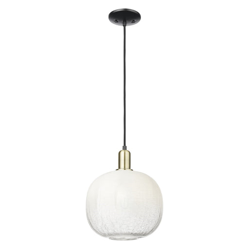Innovations Brookhaven Sphere 10.5in 1-Light Mini Pendant | Industrial Black Antique Brass and Opal Glass | Kitchen Island & | Model 716-1P-BAB-G481-10OP